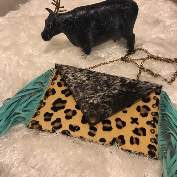 Crazy Train Handbags - Crazy Train Cowhide Leopard clutch bag